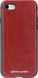 Калъф от Естествена Кожа за iPhone SE 2022/2020 8/7, Pierre Cardin Pcs-S02 Case, Червен (2)