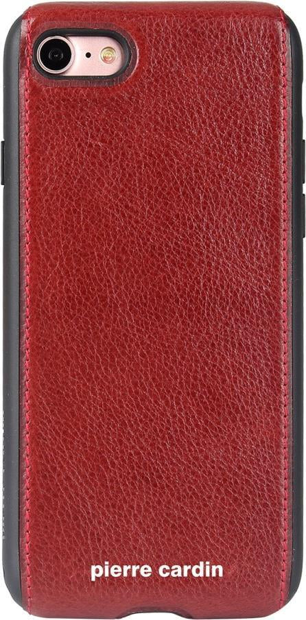 Калъф от Естествена Кожа за iPhone SE 2022/2020 8/7, Pierre Cardin Pcs-S02 Case, Червен (2)
