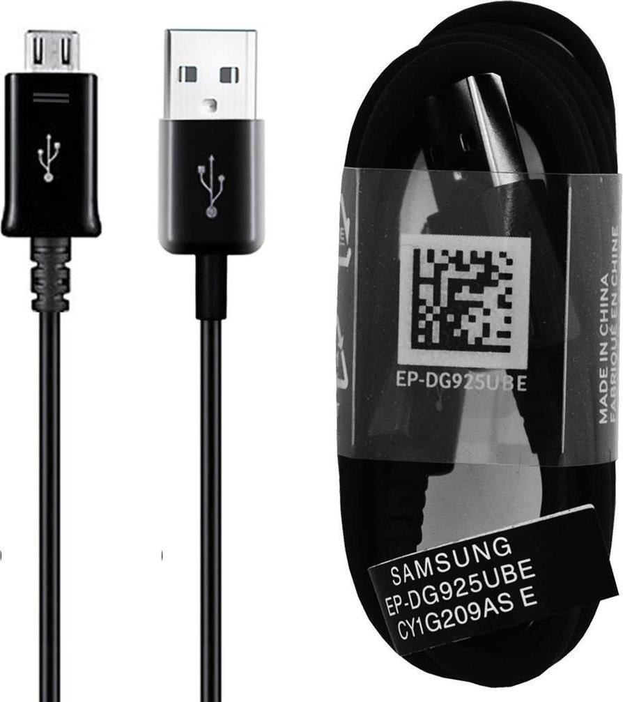 Оригинален micro-USB Кабел за Samsung с Бързо Зареждане 1.2m EP-DG925UBE, Черен (Bulk)