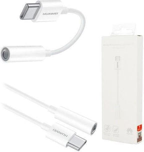Оригинален Аудио Преход/Адаптер за Huawei USB-C to Aux 3.5mm CM20, Бял