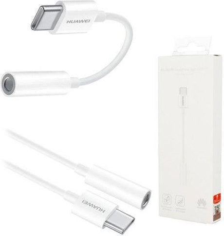 Оригинален Аудио Преход/Адаптер за Huawei USB-C to Aux 3.5mm CM20, Бял