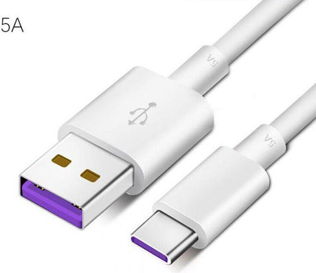 Оригинален USB-C Кабел за Huawei с Бързо Зареждане AP71 5A 1m, Бял (3)