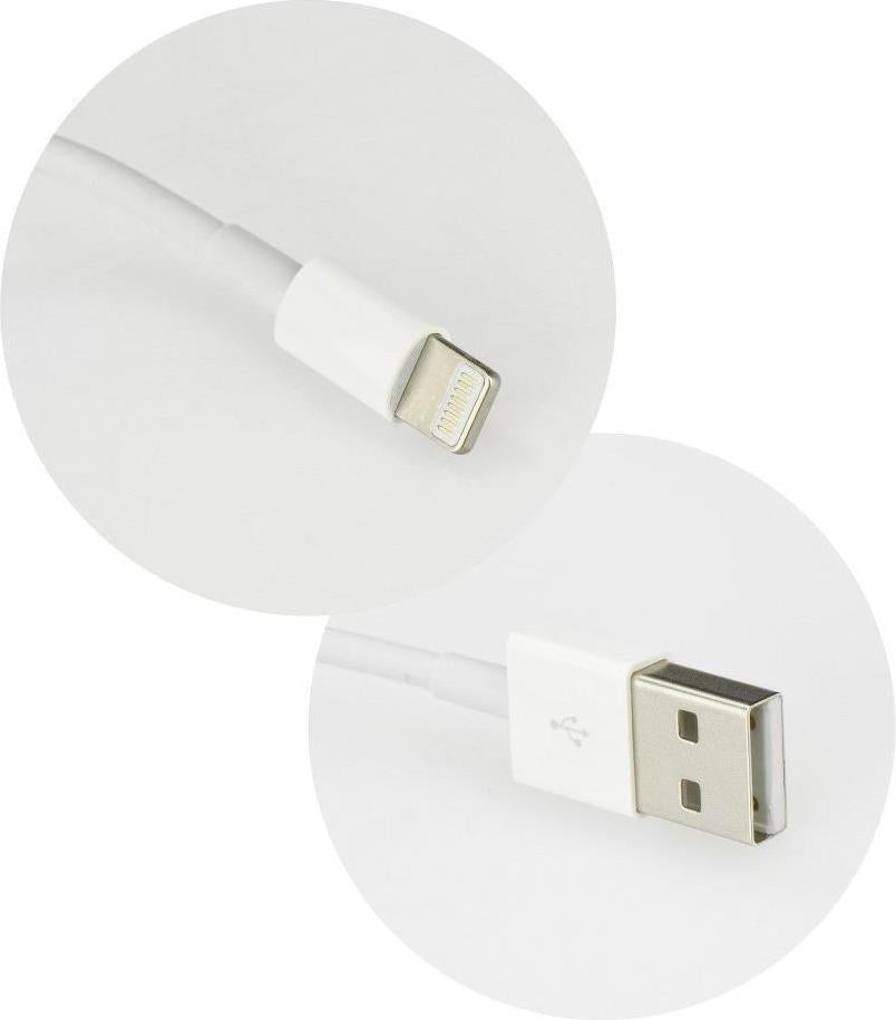 USB Кабел за iPhone (Lightning) 2m HQ, Бял (Bulk) (2)