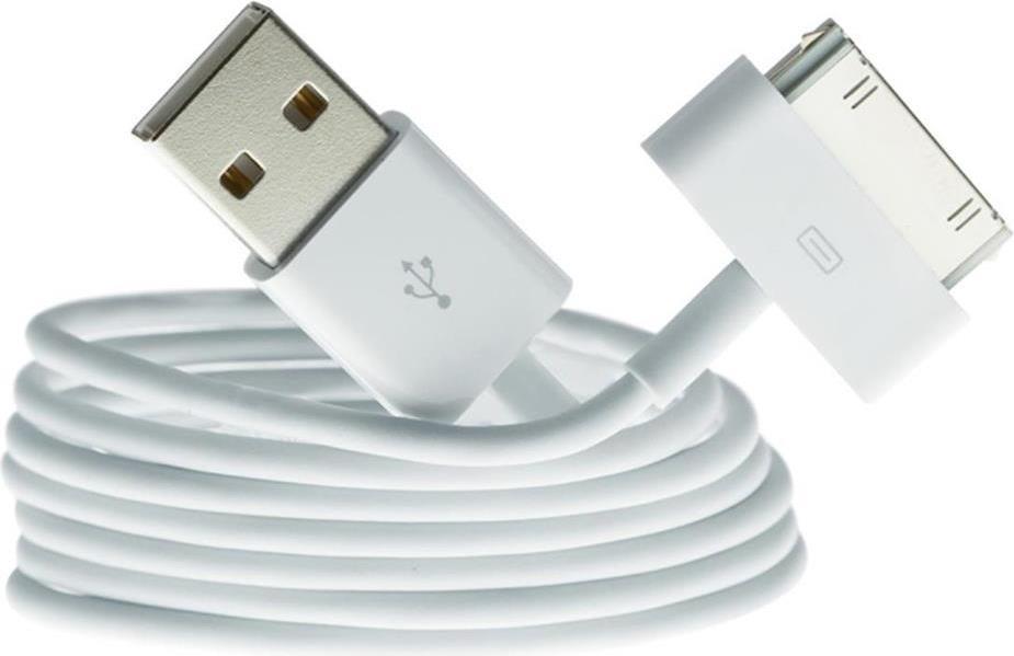Оригинален USB Кабел за iPhone 4 и iPad 3, Apple 30-Pin Dock Ma591zm/c 1m, Бял (3)