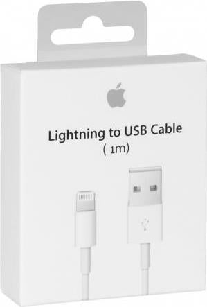 Оригинален USB Кабел за iPhone и iPad, Apple (Lightning) MUQW3ZM/A 1m, Бял
