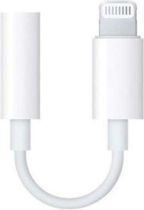 Оригинален Аудио Адаптер за iPhone, Apple Lightning to Aux 3.5mm MMX62ZM/A, Бял (2)