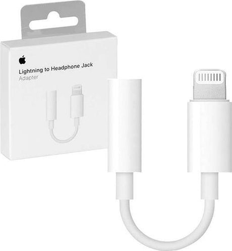 Оригинален Аудио Адаптер за iPhone, Apple Lightning to Aux 3.5mm MMX62ZM/A, Бял