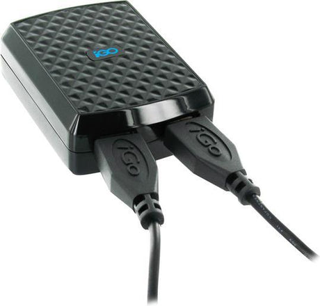 Сертифицирано Зарядно за iPhone и iPad с 2 изхода, iGo 220v Dual 4.2a MFI, Черен (2)