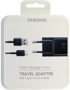 Оригинално Бързо Зарядно за Samsung S10, S9, S8 220v Fast Charger & USB-C Ep-Ta20ebe, Черен