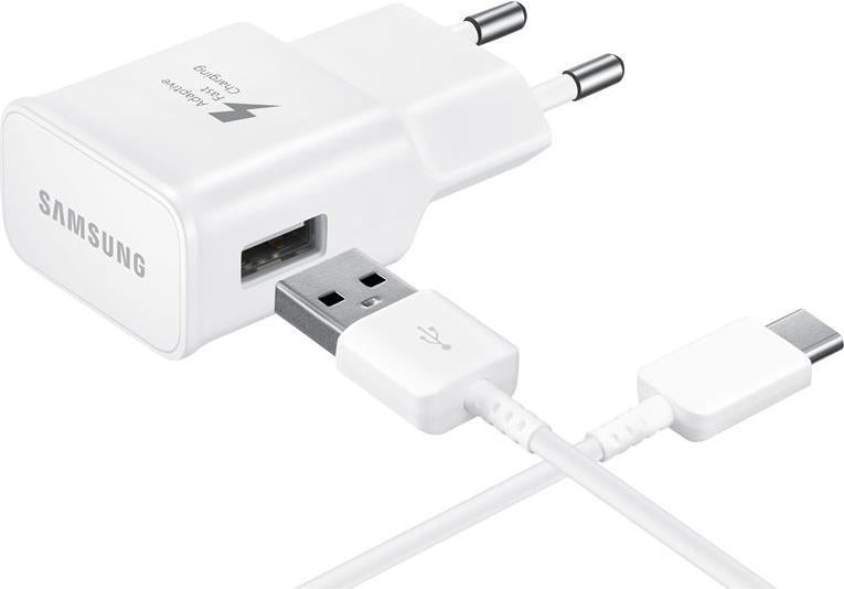 Оригинално Бързо Зарядно за Samsung S10, S9, S8 220v Fast Charger & USB-C Ep-Ta20ewe, Бял (2)
