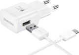 Оригинално Бързо Зарядно за Samsung S10, S9, S8 220v Fast Charger & USB-C Ep-Ta20ewe, Бял (2)