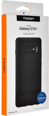 Противоударен Силиконов Калъф за Samsung S10 Plus, Spigen Core Armor Case, Черен (5)