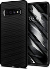 Противоударен Силиконов Калъф за Samsung S10, Spigen Liquid Air Case, Черен