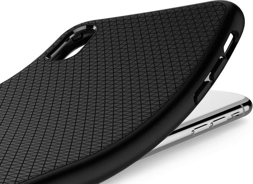Противоударен Силиконов Калъф за iPhone XS Max, Spigen Liquid Air Case, Черен (7)