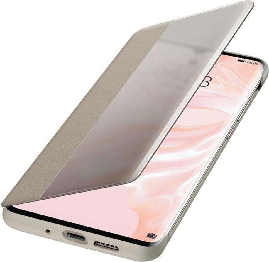 Оригинален Активен Калъф за Huawei P30 Pro Smart View Book Case, Бежов