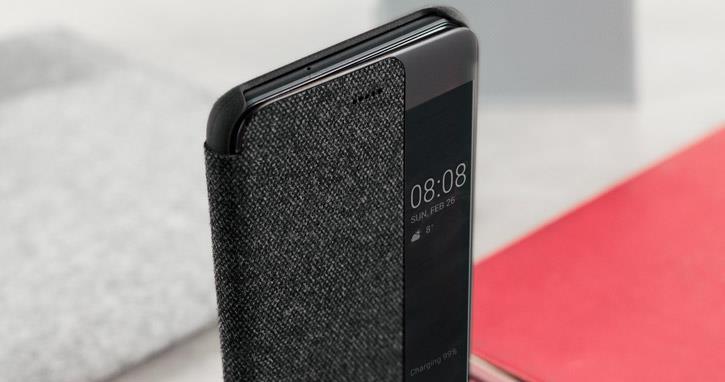 Оригинален Активен Калъф за Huawei P10 Plus Smart View Book Case, Тъмно Сив (3)