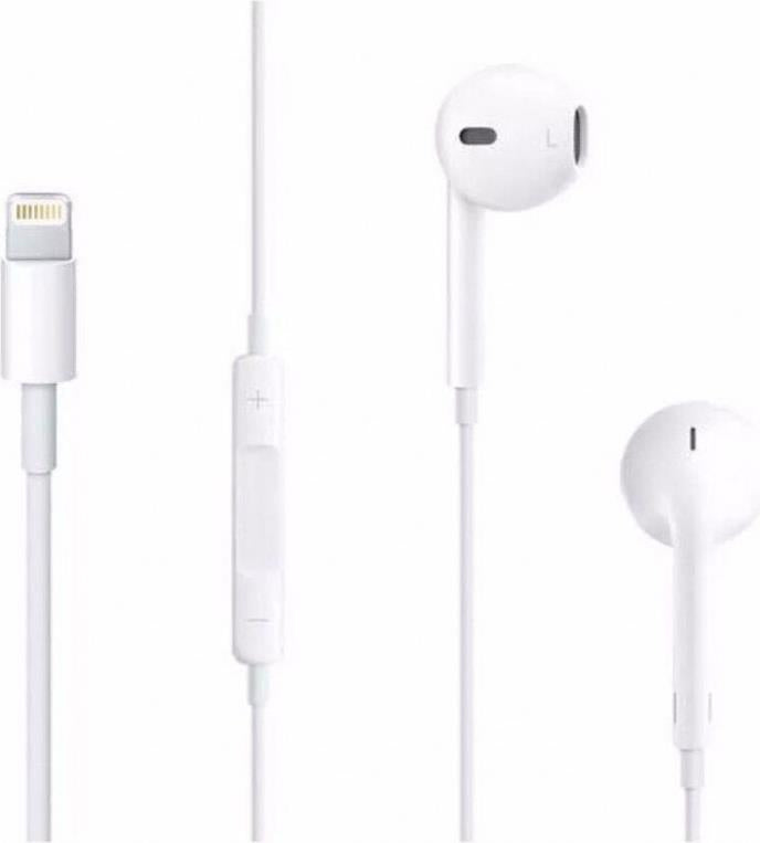 Оригинални Слушалки за iPhone Lightning, Apple Handsfree EarPods Mmtn2, Бял (Bulk) (2)