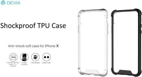 Противоударен Хибриден Калъф за iPhone XS/X, Devia Shockproof TPU Case, Прозрачен (2)