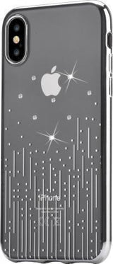 Калъф с Камъни Swarovski за iPhone XS/X, Devia Meteor Soft Case, Сребрист