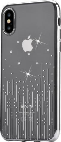 Калъф с Камъни Swarovski за iPhone XS/X, Devia Meteor Soft Case, Сребрист
