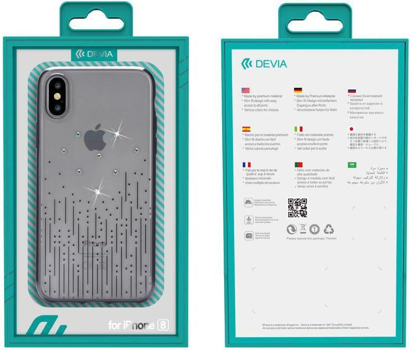 Калъф с Камъни Swarovski за iPhone XS/X, Devia Meteor Soft Case, Сребрист (2)
