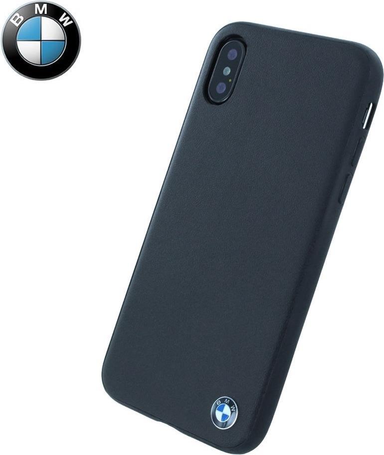 Луксозен Кожен Калъф за iPhone XS/X, BMW Leather Case, Черен (2)