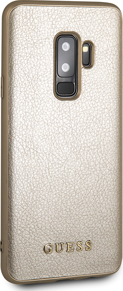 Луксозен Кожен Калъф за Samsung S9 Plus, Guess Leather Case, Златист