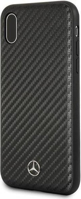 Луксозен Карбонов Калъф за iPhone XS/X, Mercedes-Benz Carbon Case, Черен