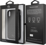 Луксозен Карбонов Калъф за iPhone XS/X, Mercedes-Benz Carbon Case, Черен (4)