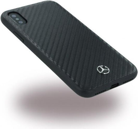 Луксозен Карбонов Калъф за iPhone XS/X, Mercedes-Benz Carbon Case, Черен (3)