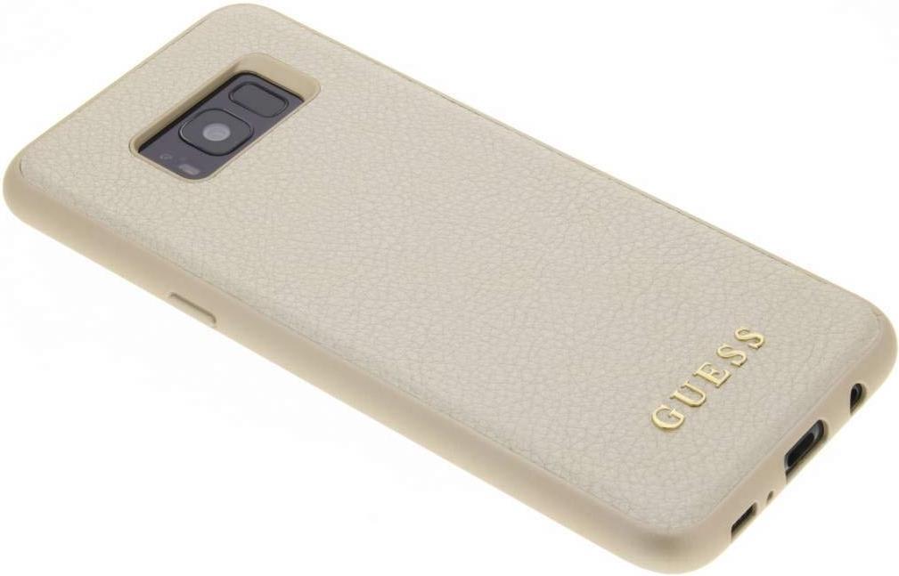 Луксозен Кожен Калъф за Samsung S8 Plus, Guess Leather Case, Златист (2)