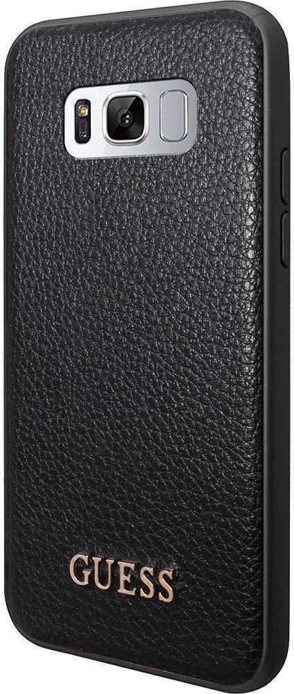 Луксозен Кожен Калъф за Samsung S8, Guess Leather Case, Черен