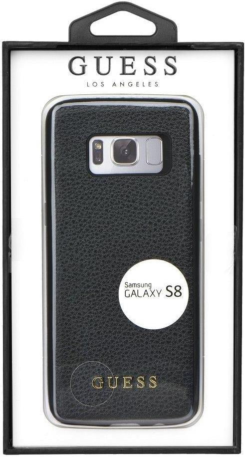 Луксозен Кожен Калъф за Samsung S8, Guess Leather Case, Черен (3)