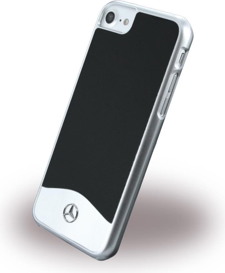 Луксозен Алуминиев Калъф за iPhone SE 2022/2020 8/7, Mercedes-Benz Aluminium Case, Черен/Сребрист (2)