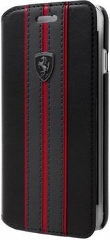 Луксозен Кожен Калъф за iPhone XS/X, Ferrari Leather Book Case, Черен (2)