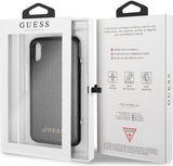 Луксозен Кожен Калъф за iPhone XR, Guess Leather Case, Черен (3)