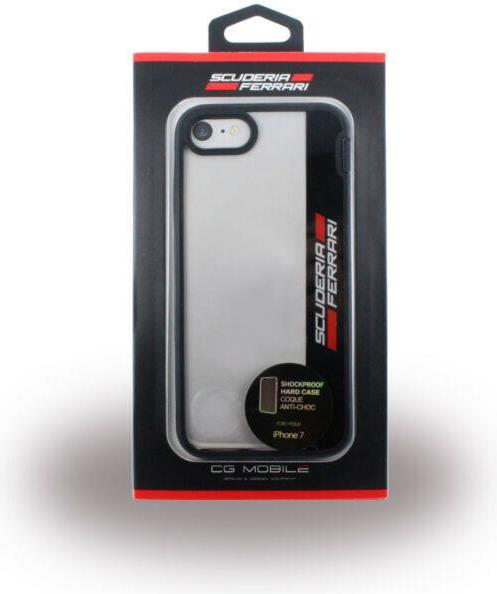 Луксозен Хибриден Калъф за iPhone SE 2022/2020 8/7, Ferrari ShockProof Case, Черен (3)