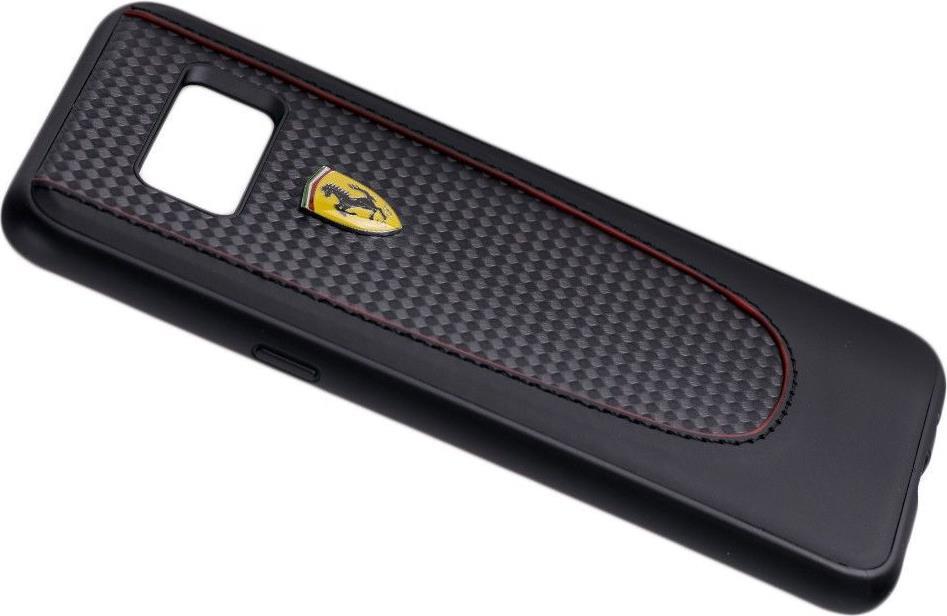 Луксозен Кожен Калъф за Samsung S8 Plus, Ferrari Leather/Carbon Case, Черен (2)
