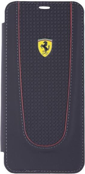 Луксозен Кожен Калъф за Samsung S8 Plus, Ferrari Leather/Carbon Book Case, Черен (2)