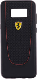 Луксозен Кожен Калъф за Samsung S8 Plus, Ferrari Leather/Carbon Case, Черен (4)