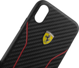 Луксозен Карбонов Калъф за iPhone XS/X, Ferrari Carbon Case, Черен (2)