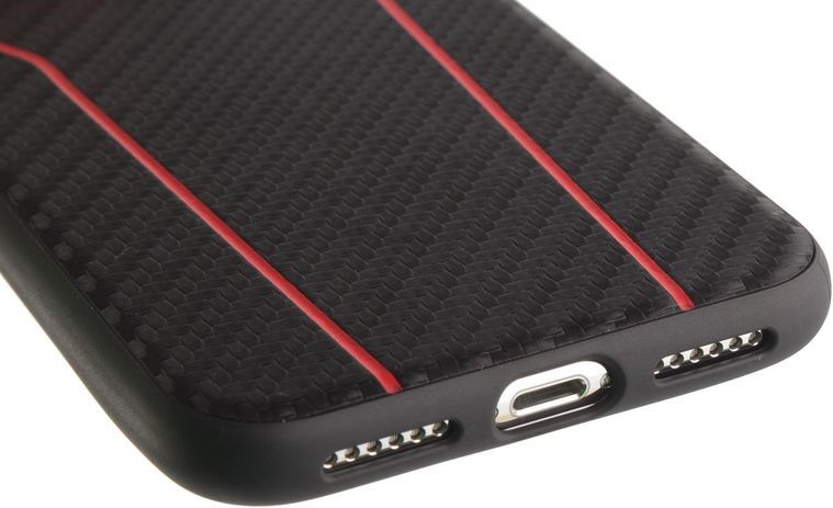 Луксозен Карбонов Калъф за iPhone XS/X, Ferrari Carbon Case, Черен (3)