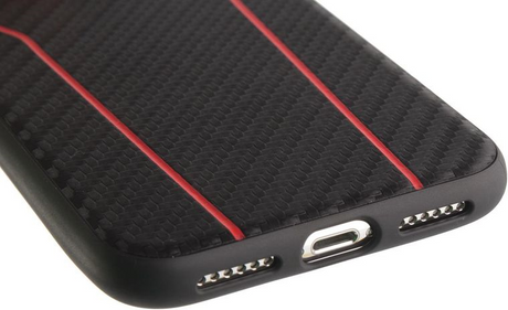 Луксозен Карбонов Калъф за iPhone XS/X, Ferrari Carbon Case, Черен (3)
