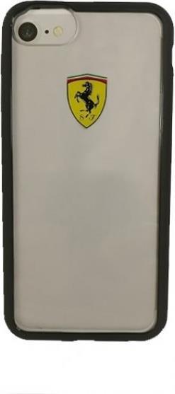Луксозен Хибриден Калъф за iPhone SE 2022/2020 8/7, Ferrari Hybrid 2 Soft Case, Черен (2)
