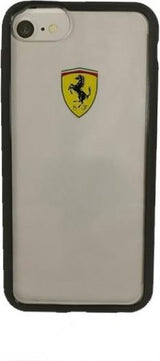 Луксозен Хибриден Калъф за iPhone SE 2022/2020 8/7, Ferrari Hybrid 2 Soft Case, Черен (2)