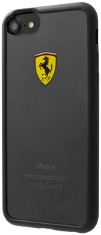 Луксозен Хибриден Калъф за iPhone SE 2022/2020 8/7, Ferrari Hybrid 2 Soft Case, Черен