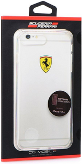 Луксозен Хибриден Калъф за iPhone SE 2022/2020 8/7, Ferrari Hybrid Soft Case, Прозрачен (3)