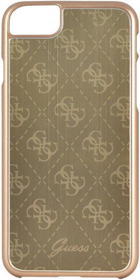 Луксозен Алуминиев Калъф за iPhone SE 2022/2020 8/7, Guess Aluminium Case, Златист