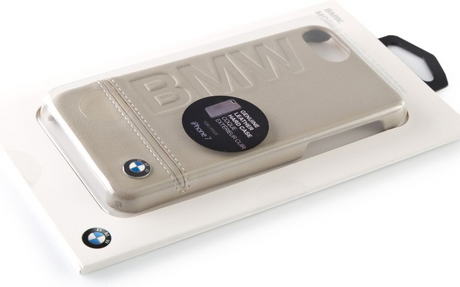 Луксозен Кожен Калъф за iPhone SE 2022/2020 8/7/6, BMW Leather Case, Кафяв (3)