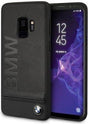 Луксозен Кожен Калъф за Samsung S9, BMW Leather Case, Черен